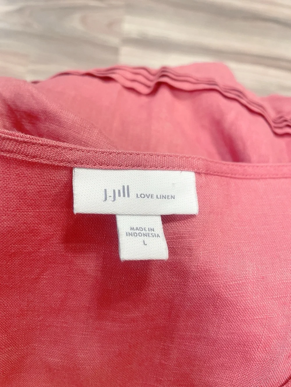 J Jill Pink Linen Midi Dress Size Large